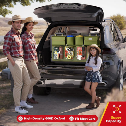 SURDOCA Car Trunk Organizer, LARGE CAPACITY Car Storage Bag with 8 Pockets, 7X Upgraded Trunk Storage Organizer for Car, SUV, Truck, MPV