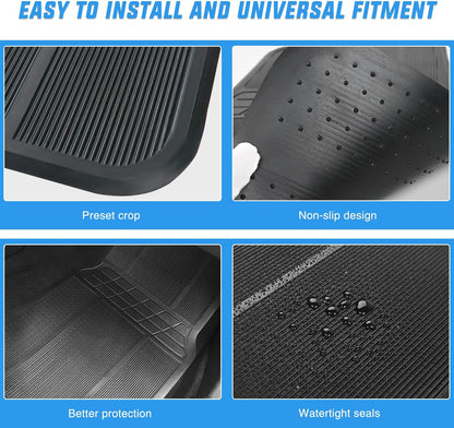 Nilight Rubber Cargo Mats for Cars Trucks SUVs,Universal Trim to fit for Most Vehicles,All Weather Protection Heavy Duty Cargo Liners