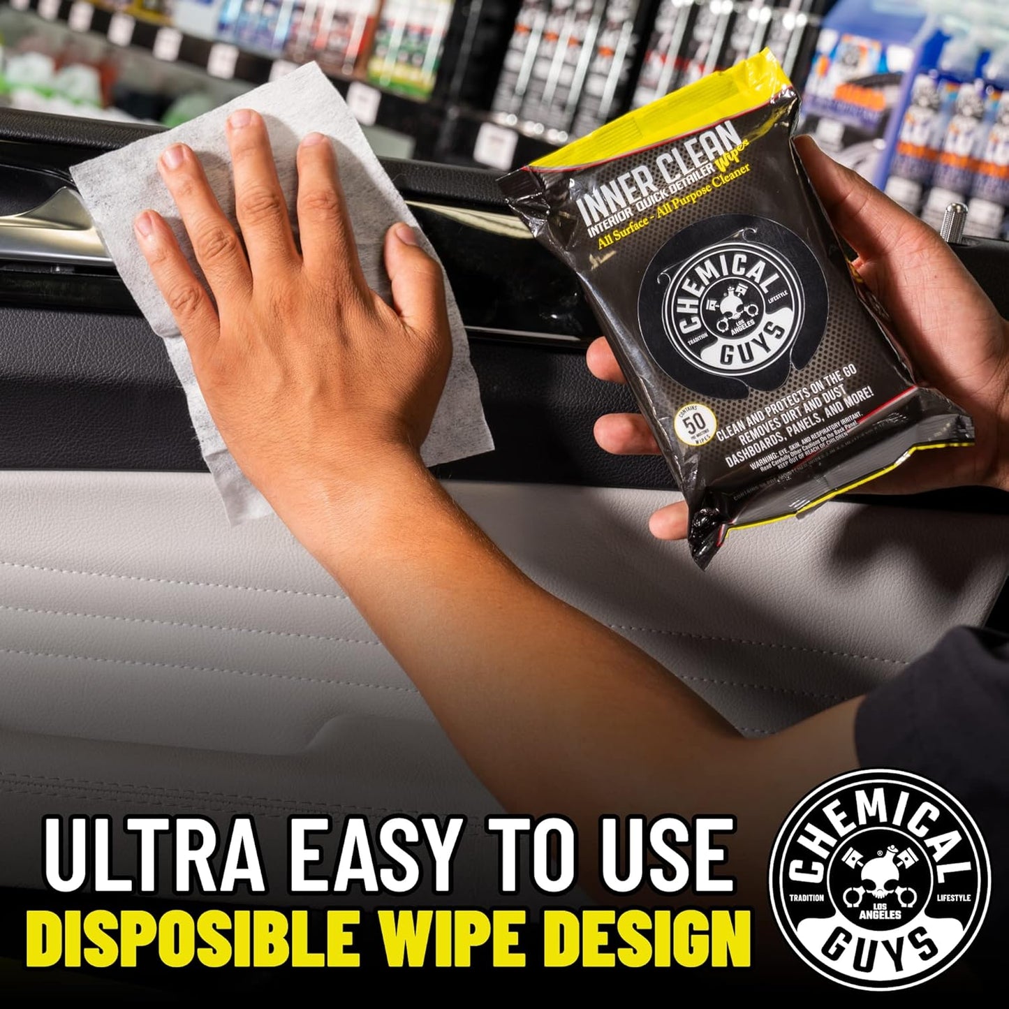 Chemical Guys InnerClean Interior Quick Detailer Cleaner and Protectant for Dashboards Door Panels Seats Trim and Surfaces Non Greasy Interior Car Cleaning Spray and Interior Detailer Spray 16 oz