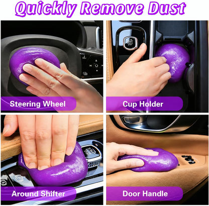 2-Pack Car Cleaning Gel, Universal Interior Detailing Putty Slime, Dust Remover for Car Vents, Dashboard & Keyboard, Ideal Gift for Men & Women