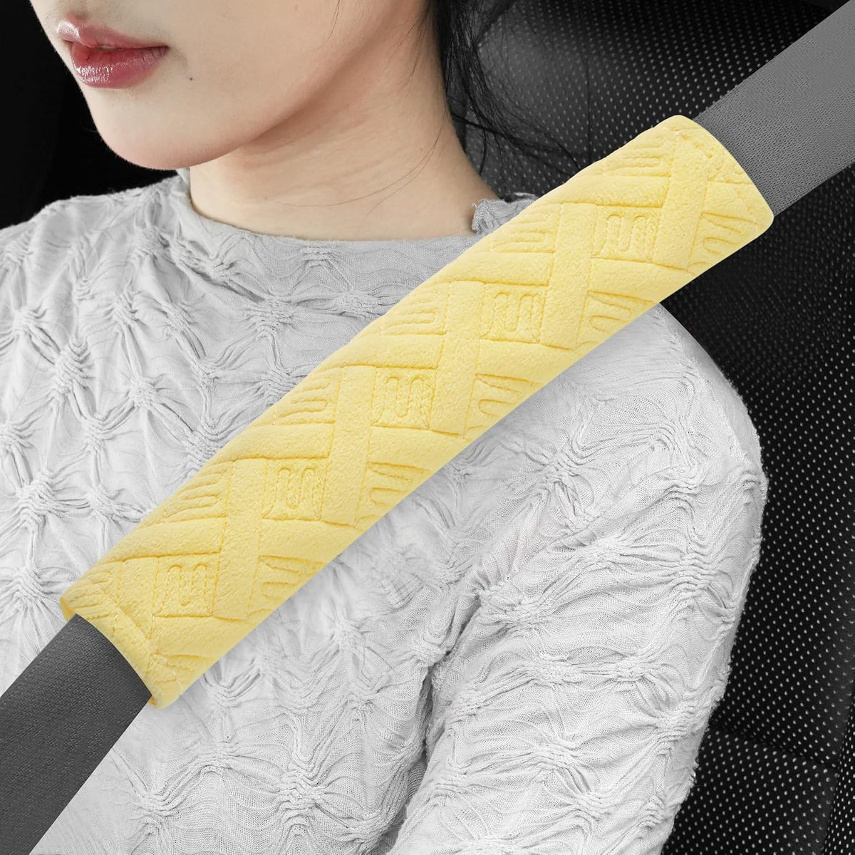 JUSTTOP 2-Pack Universal Car Seat Belt Pads Cover for A More Comfortable Driving, Seat Belt Shoulder Strap Covers Harness Pad for Car Interior Accessories(Black)