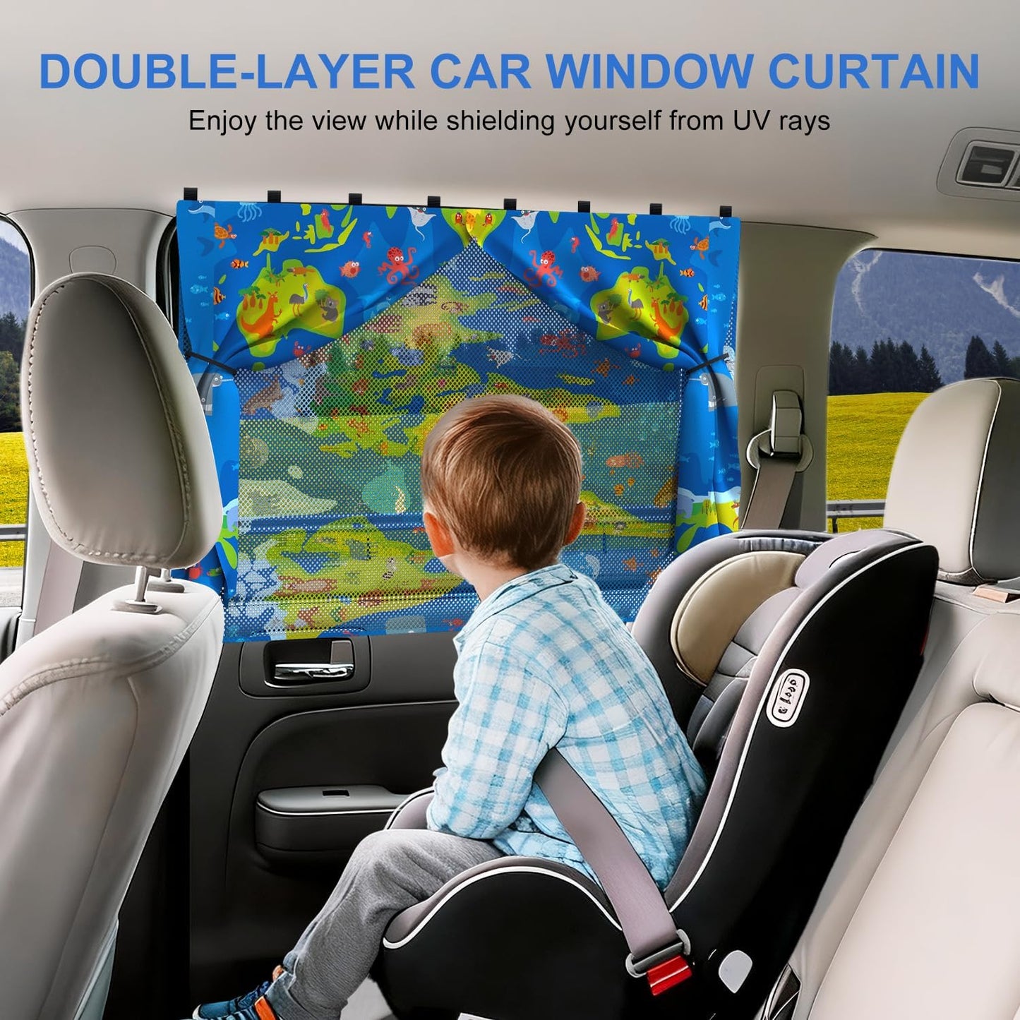 Car Window Shades, [Upgraded] 8 Strong Magnets Magnetic Side Window Sun Shade [2 Pack] - Dual Layer UV Ray Protection Car Sunshade for Baby, Kids & Pets - Universal Fit for SUV, Sedan & Trucks