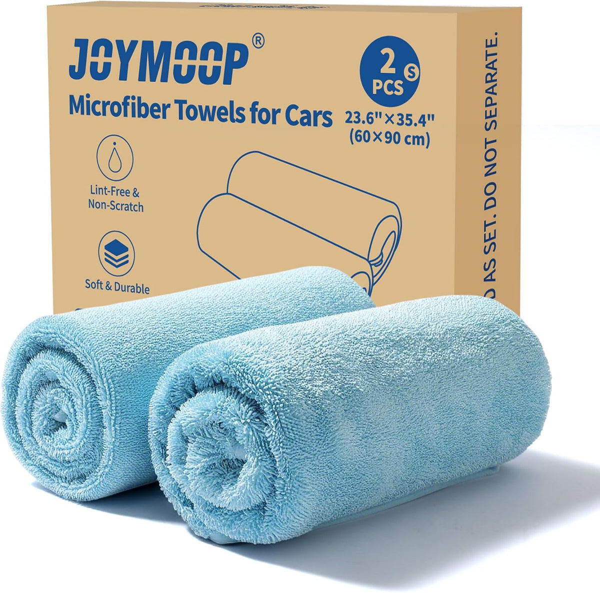 JOYMOOP Microfiber Towels for Cars, 2 Pack 35.4" x 23.6" Car Drying Towel, Dark Gray Reusable Car Towel, Quick Drying Car Microfiber Cleaning Cloth for RVs, SUVs, Trucks