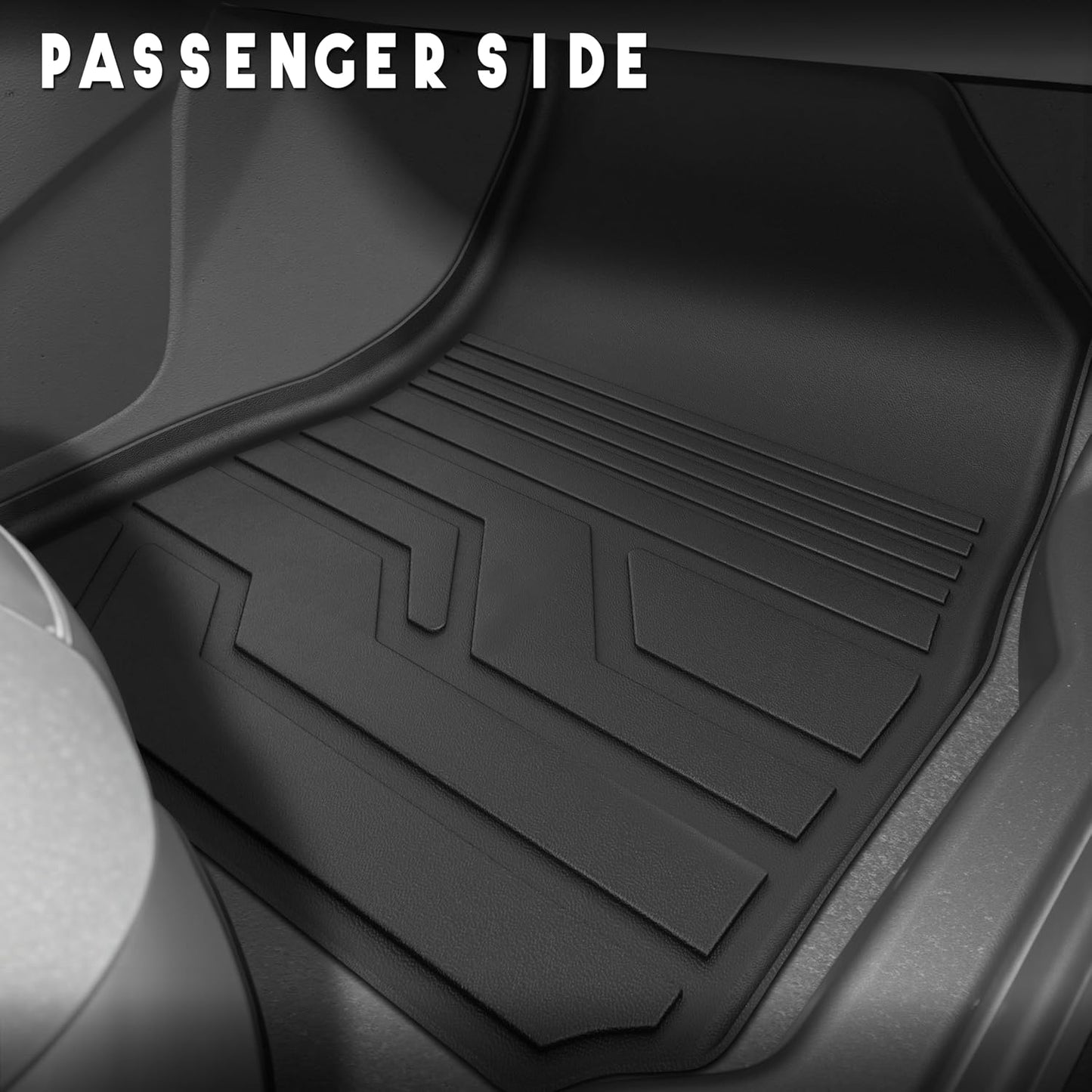 KARPAL Floor Mats for 2007-2013 Chevy Silverado & GMC Sierra 1500 Crew Cab / 2007-2014 2500/3500 HD(Footwell Coverage), All-Weather TPE Custom Fit Floor Liners Car Accessories