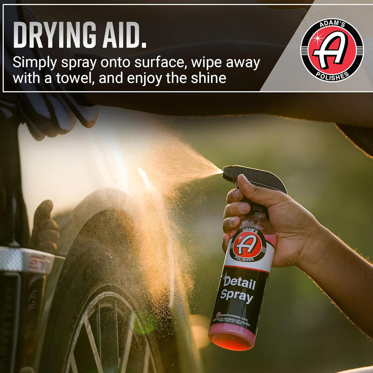 Adam's Polishes Detail Spray - Quick Waterless Detailer Spray For Car Detailing, Polisher Clay Bar & Wax Boosting Tech, Add Shine Gloss & Depth