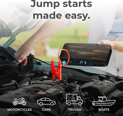HALO Bolt Air 58830 Portable Car Battery Jump Starter | 100 PSI Air Compressor, 58.8Wh USB Power Bank, Emergency Floodlight & Charger, Jump Cars SUVs & Trucks, Inflate Tires, TSA Approved — Rose Gold