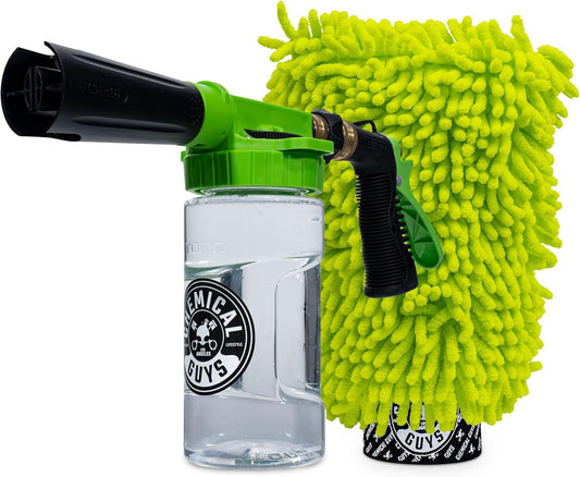 Chemical Guys Foam Blaster 6 Car Wash Gun, Chemical Guys Foam Gun, and Chenille Scratch-Free Microfiber Wash Mitt - Connects to Any Garden Hose for Thick Suds - Safe for Cars, Trucks, SUVs - 2 Items