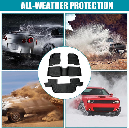 All Weather Floor Mats for 2016-2019 Chevy Cruze (No Fit 2016 Cruze Limited), Chevy Cruze Floor Mats, 1st and 2nd Maximum Coverage, 3D Waterproof TPE Rubber Protector Car Mats Full Set Liners