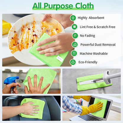 FIXSMITH Microfiber Cleaning Cloth - Pack of 50, Microfiber Towels for Cars 16 x 12 in, Highly Absorbent Cleaning Rags, Lint-Free, Streak-Free Cleaning Cloths for Car Kitchen Home Office