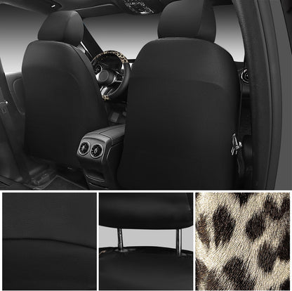 CAR PASS Waterproof Universal Car Floor Mats, Leopard Print Car Mats Fit for SUV,Vans,sedans, Trucks,Set of 4pcs Car Carpet with Driver Heel Pad and Nibs Backing, Leopard Car Accessories Gray Leopard