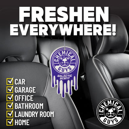 Chemical Guys New Car Scent Air Freshener and Odor Eliminator, 16 fl oz with 3 Pack of Hanging Air Fresheners (Great for Cars, Trucks, SUVs, RVs, Home, Office, Dorm Room & More) - HOL459