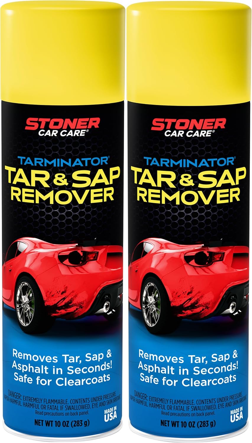 Stoner Car Care 91154 Tarminator Tar, Sap, and Asphalt Remover – Fast Acting Tar and Sap Remover for Cars – Clear Coat Safe Auto Cleaner for Paint, Chrome and Wheels – 10 oz
