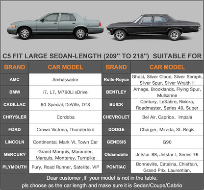 Kayme Sedan Car Cover Waterproof All Weather for Automobiles - See Vehicle Size Chart for Accurate Fit - Outdoor Full Exterior Cover Sun Rain Snow UV Protection with Zipper. Size A4 (See Size Chart)