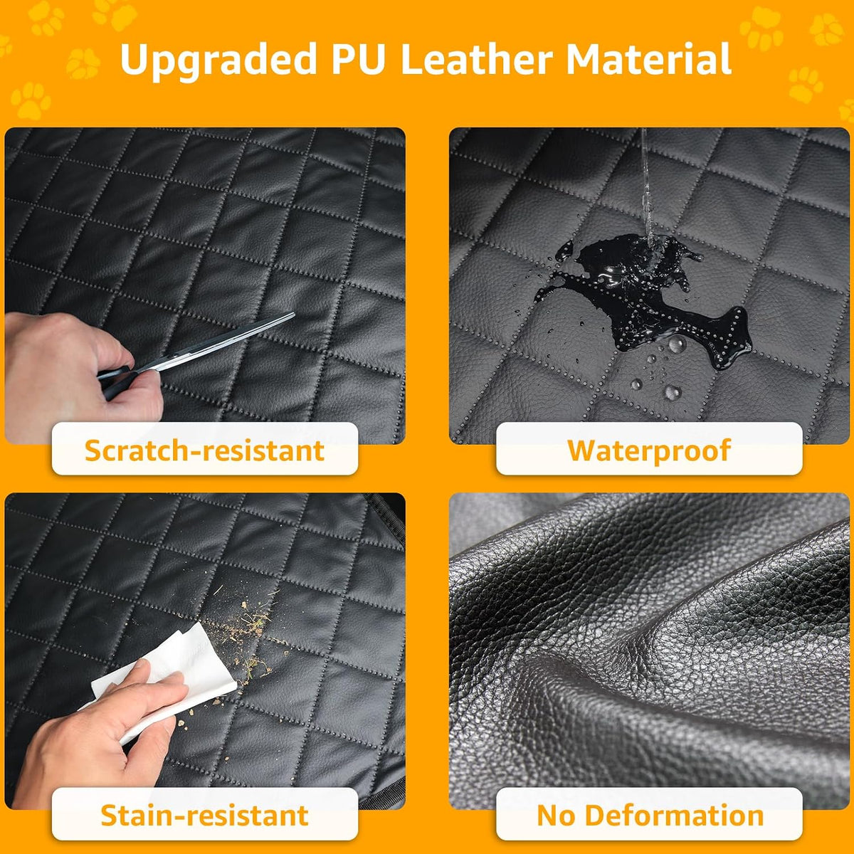 PETICON Waterproof Scratchproof Pet Bench Seat Covers for Cars, SUVs, Nonslip Durable Back Seat Cover for Dogs, 600D Oxford Fabric, Machine Washable