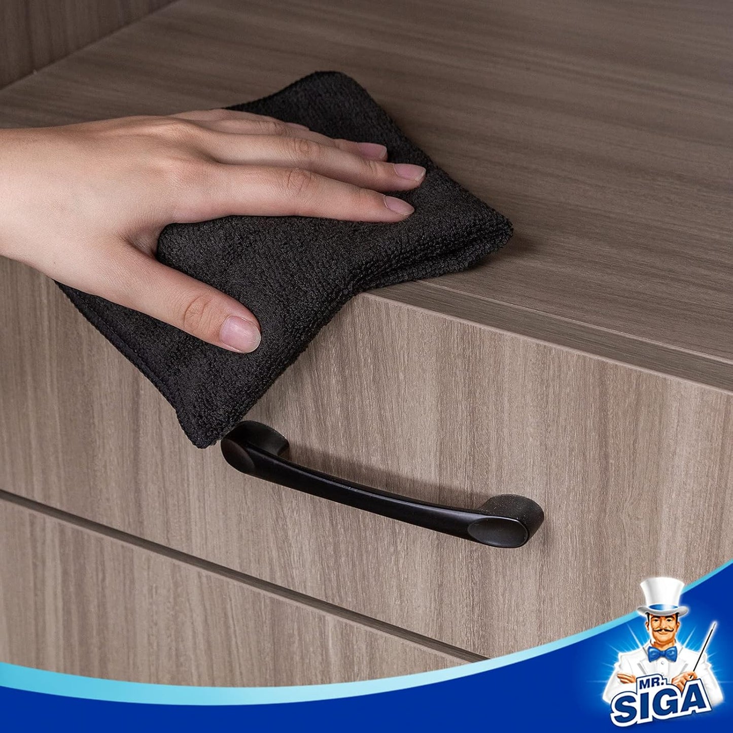 MR.SIGA Microfiber Cleaning Cloth, All-Purpose Microfiber Towels, Streak Free Cleaning Rags, Pack of 12, Grey, Size 32 x 32 cm(12.6 x 12.6 inch)