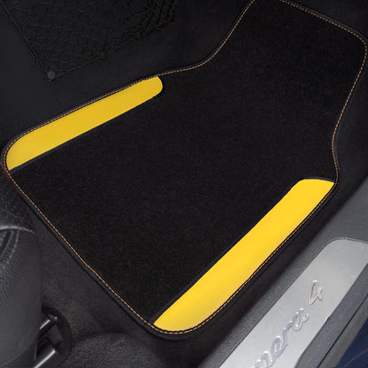 CAR PASS Waterproof Universal Fit Car Floor Mats, Faux Leather Car Carpet Mats, Black Car Mats with Anti-Slip Nibbs Backing & Driver Heel Pad Fit for SUV,Vans,sedans, Trucks,Set of 4pcs(All Black)