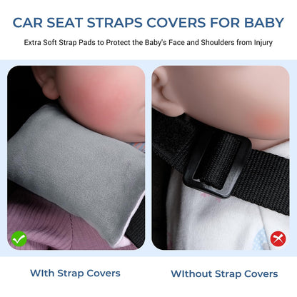 COOLBEBE Car Seat Straps Shoulder Pads for Baby Kids, Super Soft Seat Belt Covers for All Car Seats/Pushchair/Stroller/High Chair