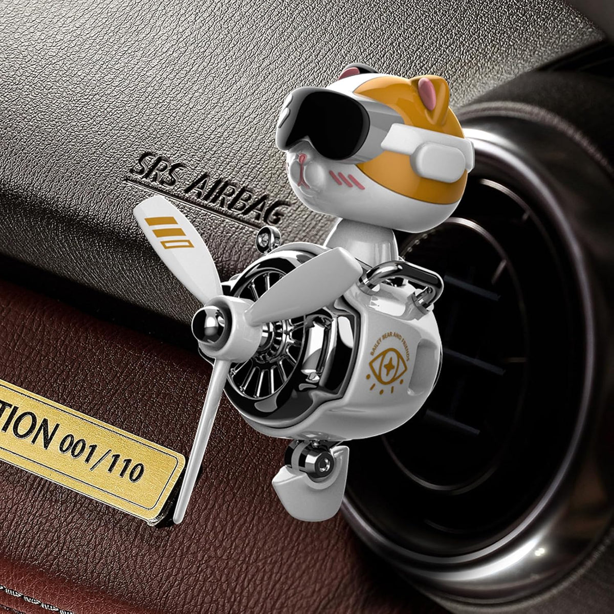 Pilot Car Air Freshener, Cute Dog Car Vent Clip Air Freshener Automotive Air Outlet Fan Diffuser, Automotive Interiors Vent Decoration (Shake Head Style - Dog)