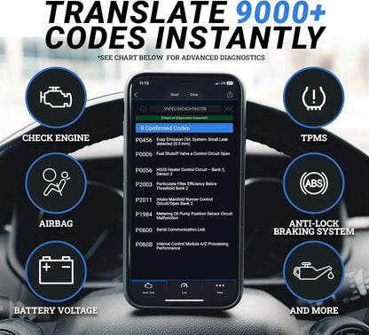 BlueDriver Pro Next Gen OBD2 Scanner – No Subscription, Bluetooth Car Code Reader for iPhone & Android – Diagnose 8000+ Issues, ABS SRS TPMS, Repair Reports, Vehicles 1996+