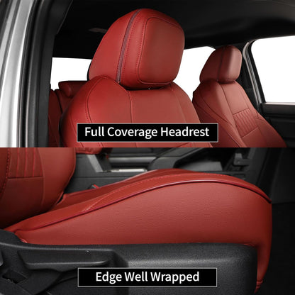 EKR Tacoma Car Seat Covers Custom Fit for Toyota Tacoma (Petrol) 2024 2025 2026 DoubleCab/CrewCab SR/SR5/TRD Sport/TRD Off-Road/Limited -Truck Seat Covers Full Set,Faux Leather(Black)