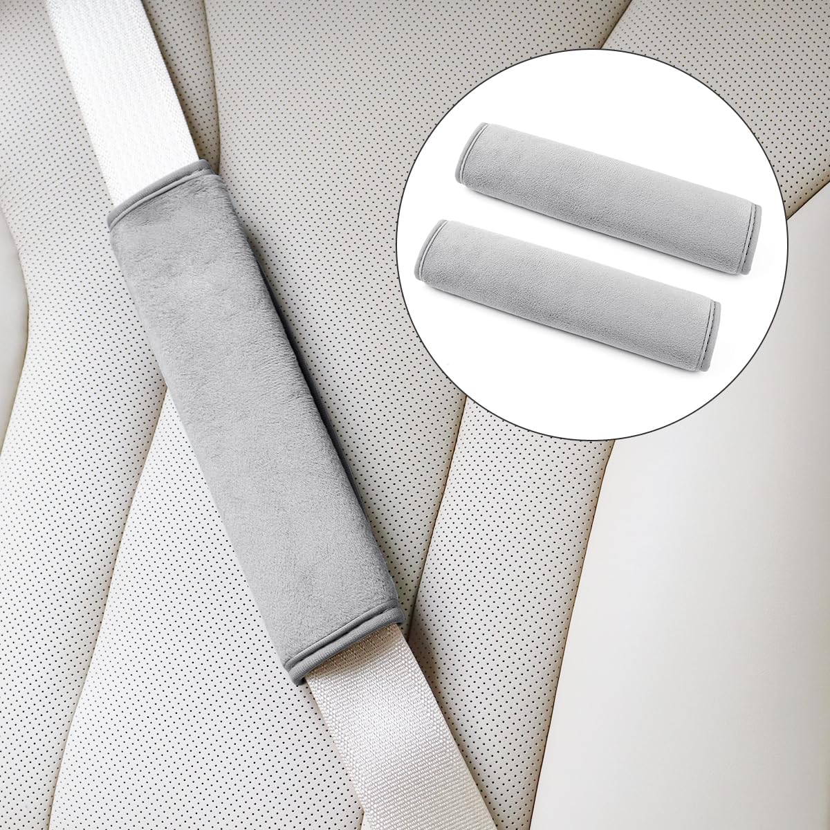 yuntop 2 PCS Car Seat Belt Pads Cover Soft Seat Belt Shoulder Pad Safety Belt Strap Shoulder Pad Comfortable Driving Compatible with Most Cars Helps Protect You Neck and Shoulder (Black)