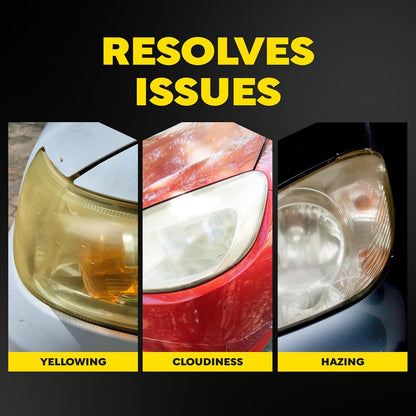 Meguiar's Heavy Duty Headlight Kit,This Headlight Restoration Kit Includes Headlight Cleaner, Ceramic Protection, Drill Backing Plate, Pads, & Towelettes, 18 Plus Months of Protection, Car Care Kit