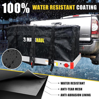 MaxxHaul Rooftop Cargo Bag 15 Cu Ft - Waterproof Universal Car Roof Carrier with Luggage Lock - No Rack Needed - Anti-Slip Mat - 100 lb Capacity - for Cars & SUV's (50719)