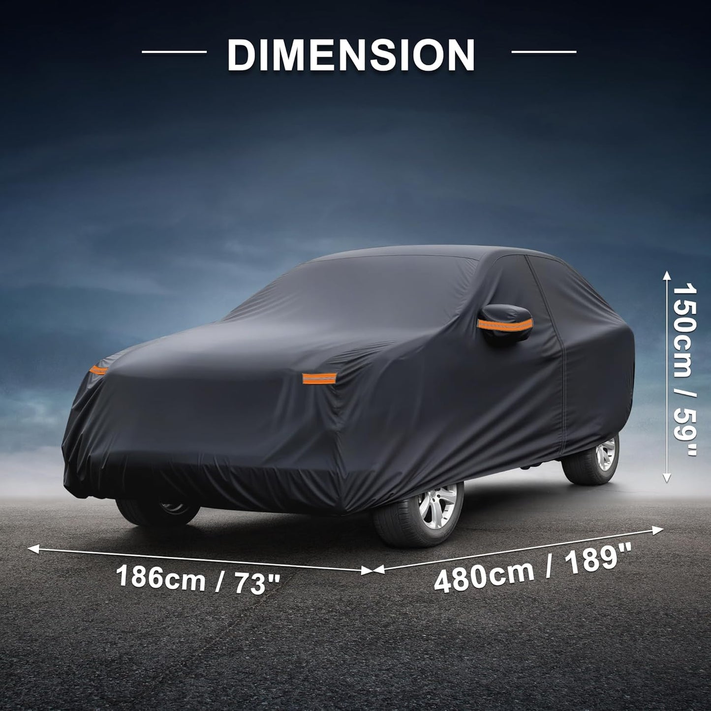 X AUTOHAUX Car Cover for Honda Civic Sedan/Coupe 210D-PU Outdoor Full Car Cover All Weather with Door Zipper for Waterproof Windproof Sun Rain Snow Protection