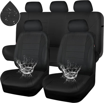 CAR PASS Waterproof Car Seat Covers Front Seats Only with 5mm Composite EVA, Neoprene Car Seat Cover with Separate Headrest Cover, Quick Setup Universal Fit for Car SUV Trucks,Airbag Compatible（Gray