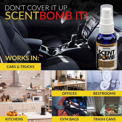 Scent Bomb Air Freshener Spray, Long-Lasting Odor Eliminator - Effective Deodorizer for Home & Car, Fresh Room Spray for Kitchen, Bathroom & Smell Neutralizer - 1 oz Pack of 4, Black Cherry Scent