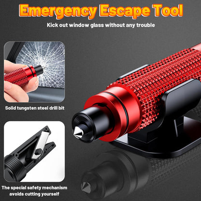 smosun Safehammer - Upgraded Safe Hammer Glass Breaker Under Water, Car Hammer Seatbelt Cutter Window Breaker Emergency Escape Tool, Safehammer Glass Breaker for New Cars (3PCS Red & Black & Silver)