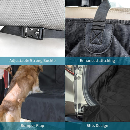 Veckle SUV Cargo Liner for Dogs with Side Flaps, Large (54" x 93") Water Resistant Trunk Cover, Non-Slip Pet Area Protector with Bumper Flap, Universal Fit for SUVs Sedans Vans, Khaki
