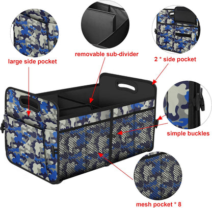 Femuar Car Trunk Organizer with Large Capacity Waterproof Car Accessories for Women & Men, Collapsible Trunk Organizer for Suv/Jeep/Sedan,Tools (Black, Standard)