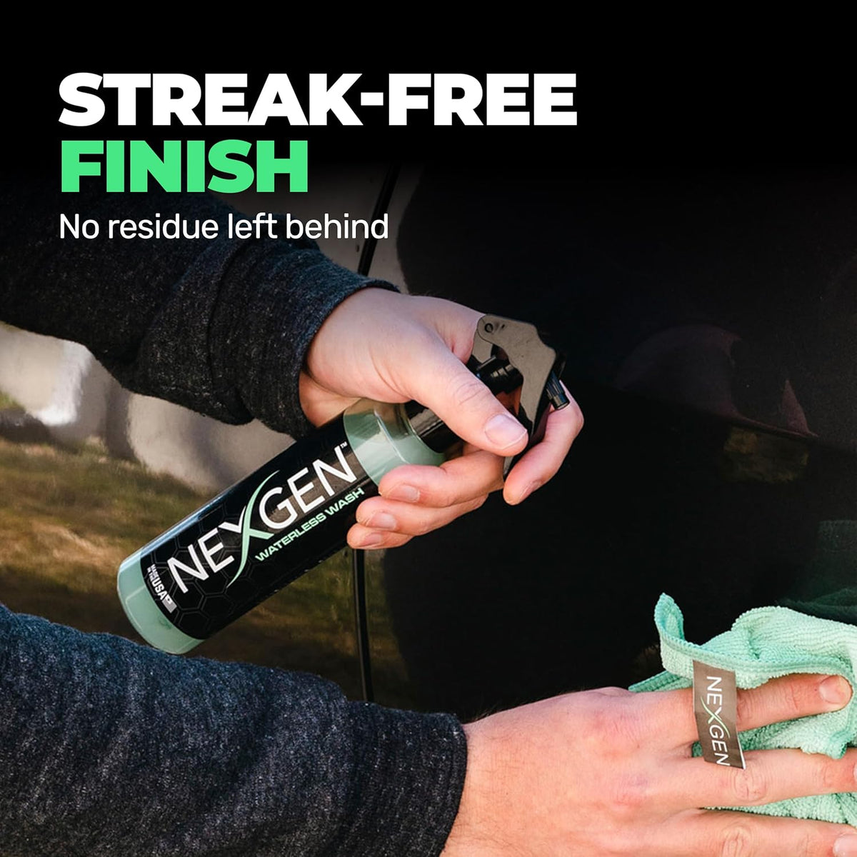 Nexgen Waterless Car Wash (16oz) - Ultimate Waterless Car Cleaner - Scratch-Free and High-Gloss Shine - On-the-Go Car Detailing - Car Cleaning Supplies - Ideal for Cars, Trucks, Boats & More!