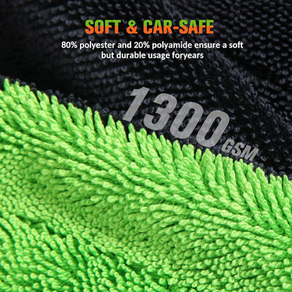 48"x24" XXL Car Drying Towel, 1300GSM Dual-Sided Microfiber Car Drying Cloth, Super Absorbent & Scratch-Free Lint-Free Wash Towel for Car, SUV, Truck & RV Cleaning (Machine Washable)