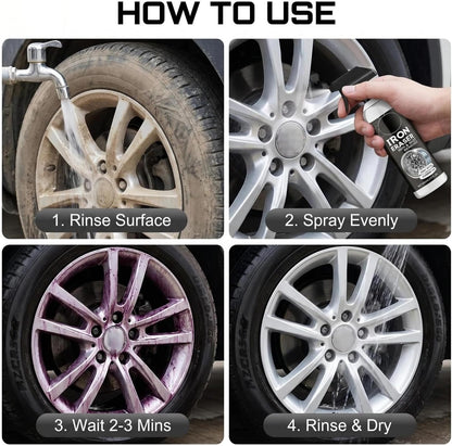Iron Eraser Rust Remover Spray - 2026 Powerful Car Rust Remover - Fast Acting Rust Iron and Rust Remover - Professional Iron Powder Remover Cleaner for Automotive Wheels Paint Metal Surface (1PC)