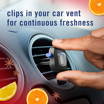Febreze AUTO Air Freshener, Odor-Fighting Automotive Vent Clip, Midnight Storm Scent, 8 Count