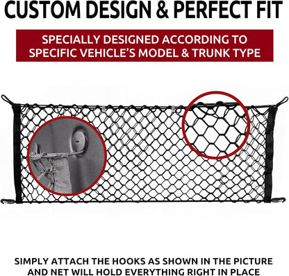 Envelope Style Trunk Mesh Cargo Net for Dodge Durango SXT GT SRT 1998-2026 - Car Accessories - Premium Trunk Organizers and Storage - Cargo Net for SUV - Vehicle Carrier Organizer for Dodge Durango