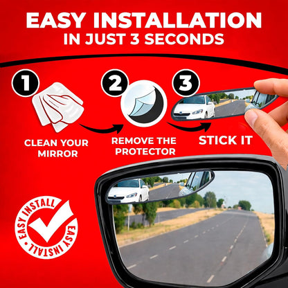 Utopicar Long Blind Spot Car Mirror Aesthetic Convex Mirrors 5.3” x 1.3” - Side Mirror Engineered Design - Up & Down Adjustable - Blind Spot Rear View Mirrors for Car (2-Pack)