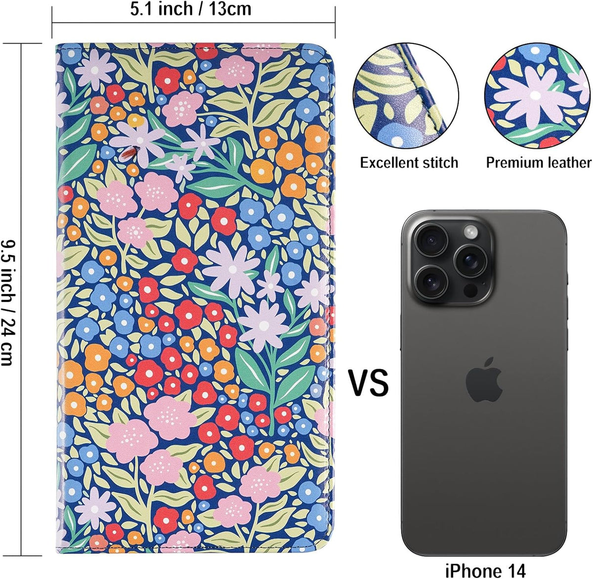 Car Registration and Insurance Holder, Insurance Card Holder, Car Registration Holder, Floral Themed Cover with Magnetic Shut