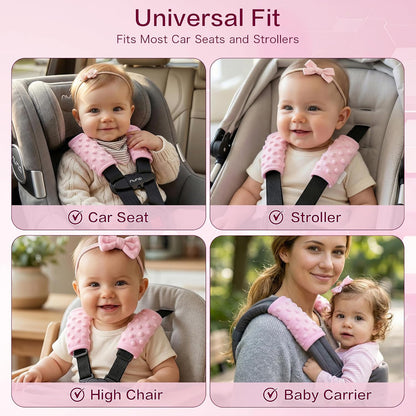 Pro Goleem Car Seat Strap Covers for Babies Soft Car Seat Strap Shoulder Pads for All Car Seats, Stroller, Pushcar, Black