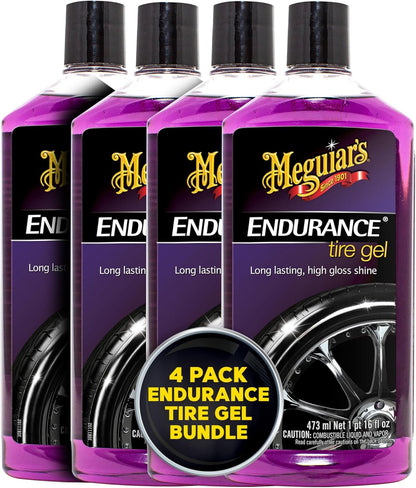 Meguiar’s Endurance Tire Gel - Tire Shine Gel, Premium Car Tire Shine For A Lasting Glossy Finish; Apply To Tires Cars, Trucks & Suvs To Keep Tires Looking Deep Black And Clean -16 Oz