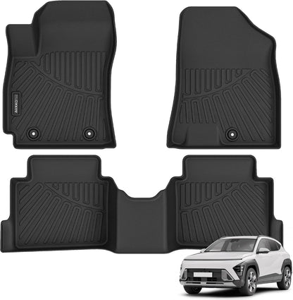 Auxko All Weather Floor Mat & Cargo Mat Fit for 2026 2025 2024 2023 2022 Hyundai Tucson Hybrid(Not PHEV) TPE Liner Tucson Accessory Set All Season Odorless Anti-Slip Floor Liner