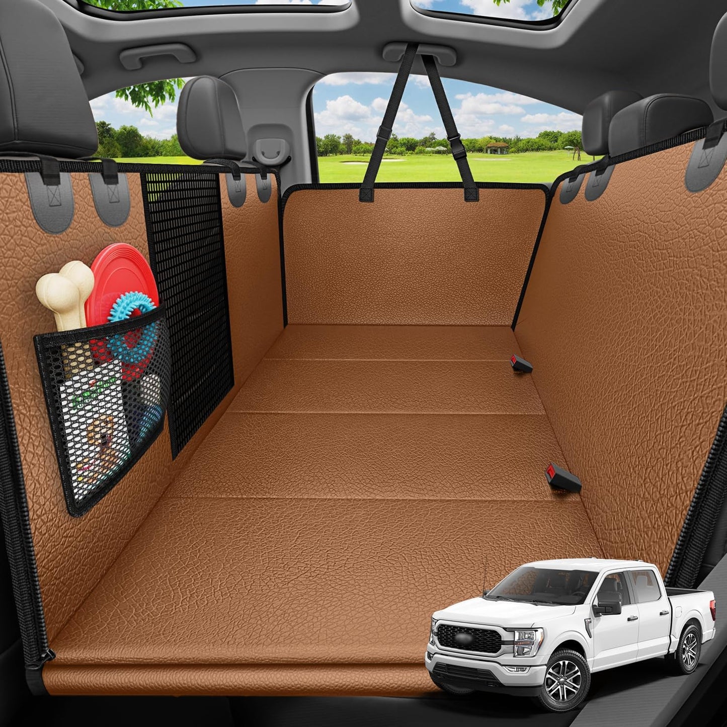 URPOWER Dog Car Seat Cover for Pets 100% Waterproof Seat Cover Hammock 600D Heavy Duty Scratch Proof Nonslip Durable Soft Back Seat Covers for Cars and SUVs