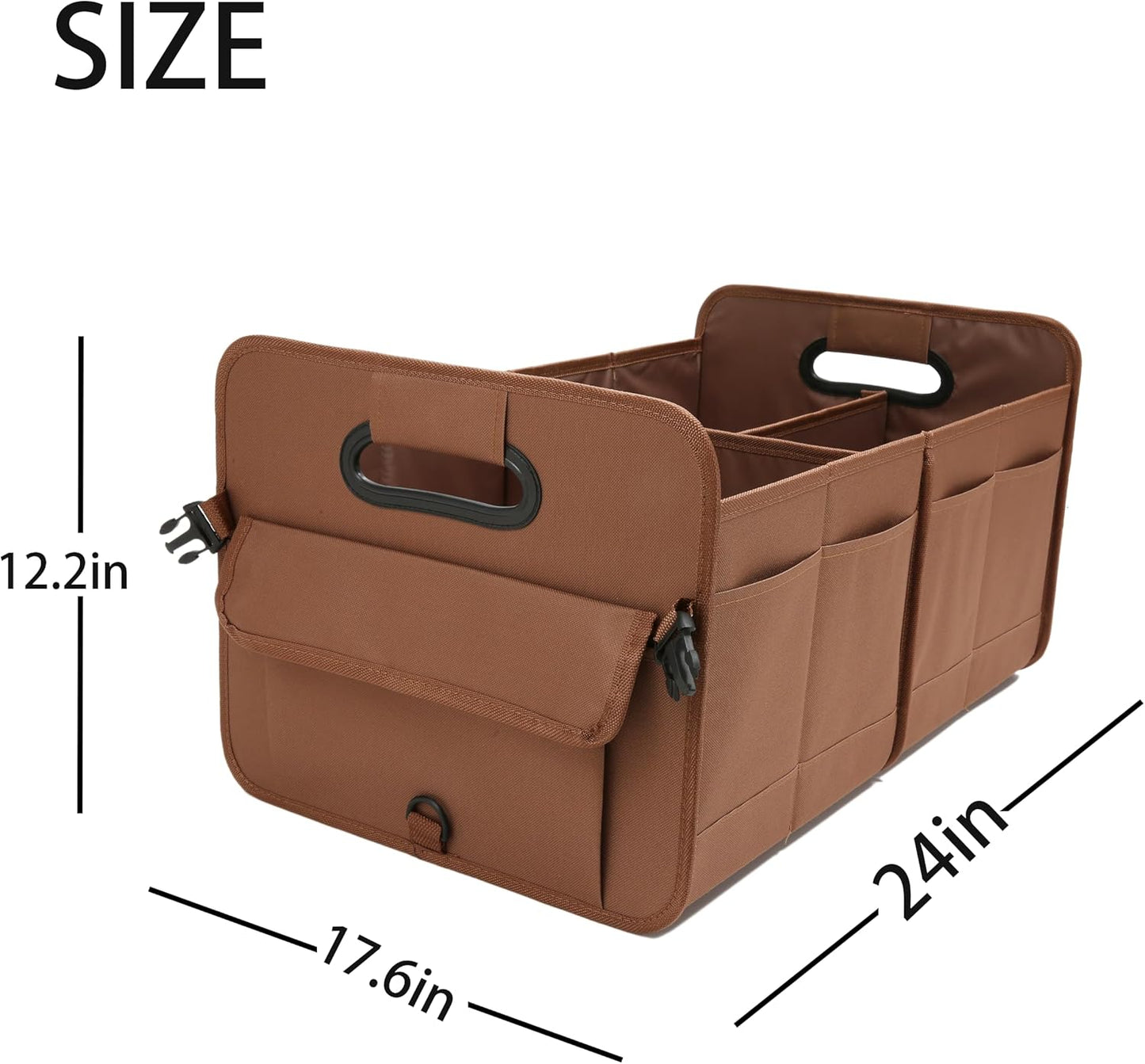 AOKJOY Car Trunk Organizer Car Storage Organizer Collapsible Multi Compartment Car Organizer Adjustable Straps for SUV(Beige)