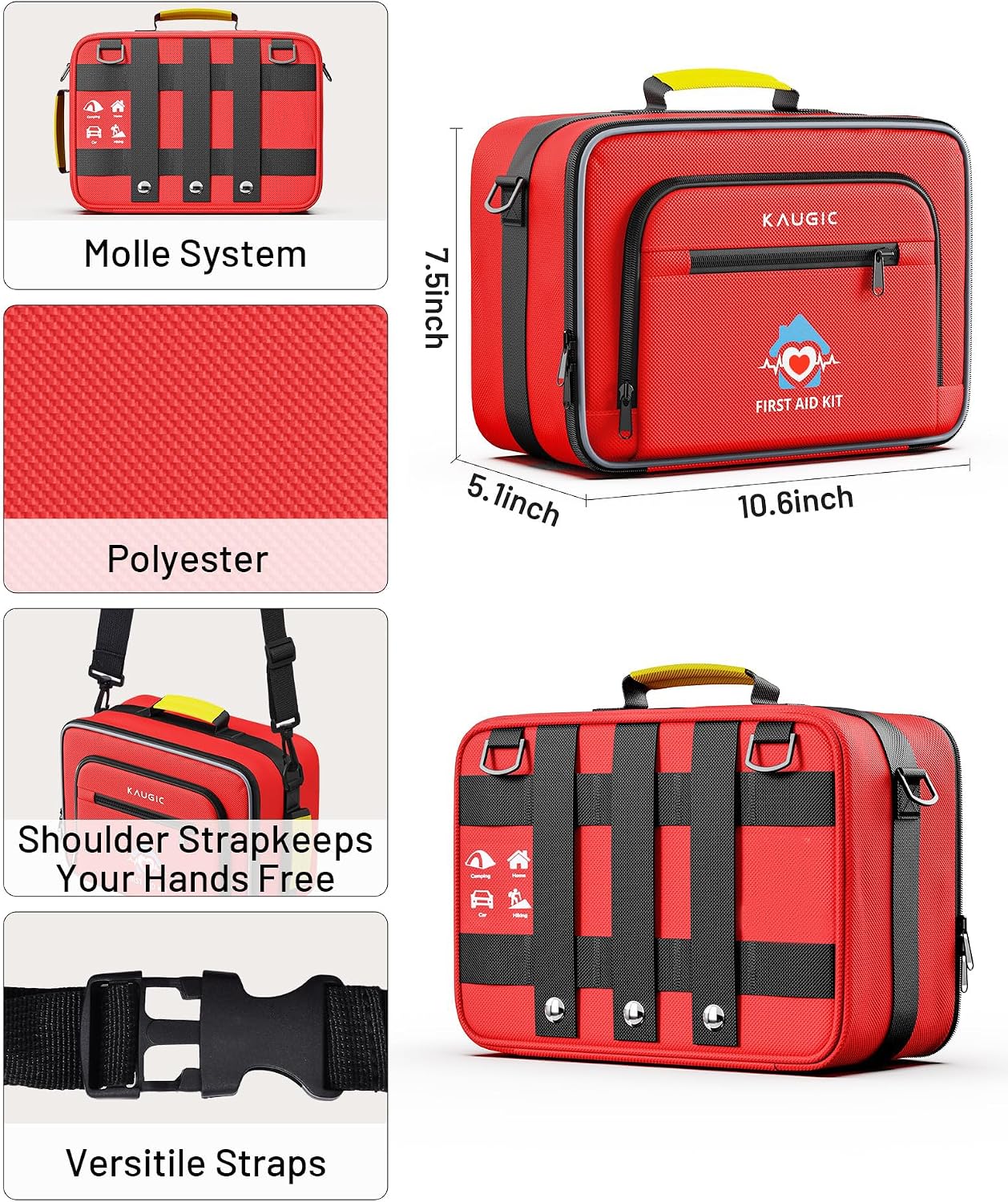 500 PCS First Aid Kit for Travel Camping Car Home Businesses, Well-Organized Emergency Kit, Survival Trauma First Aid Kits for Home College Dorm Essential Supplies