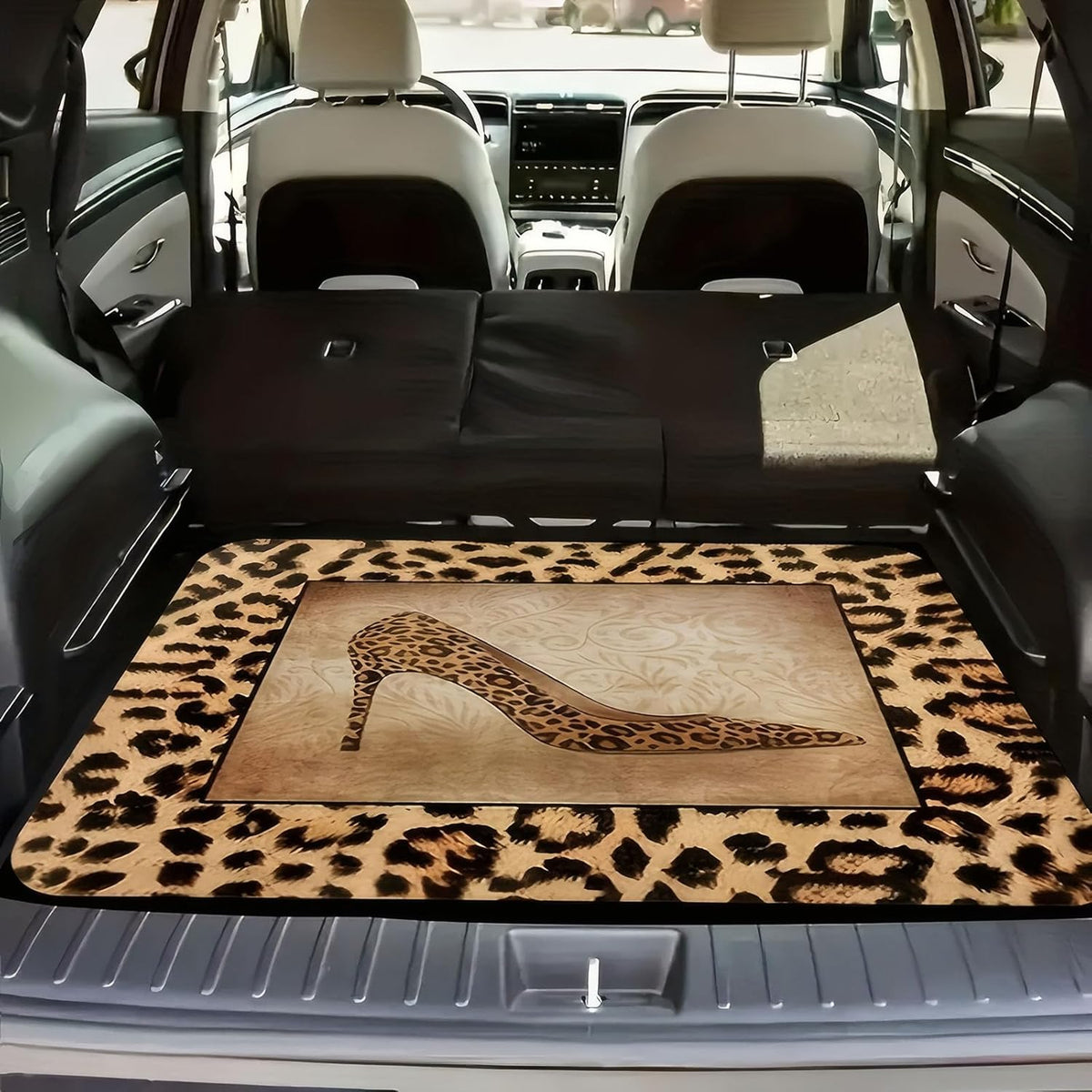 Universal Car Trunk Mat 29" x 39",Purple Colorful Flowers All Weather Trunk Protection Cargo Liner, Durable Cargo Mat Rear Trunk Liner,Stylish Vehicle Interior Accessories Suitable for Most Car Models