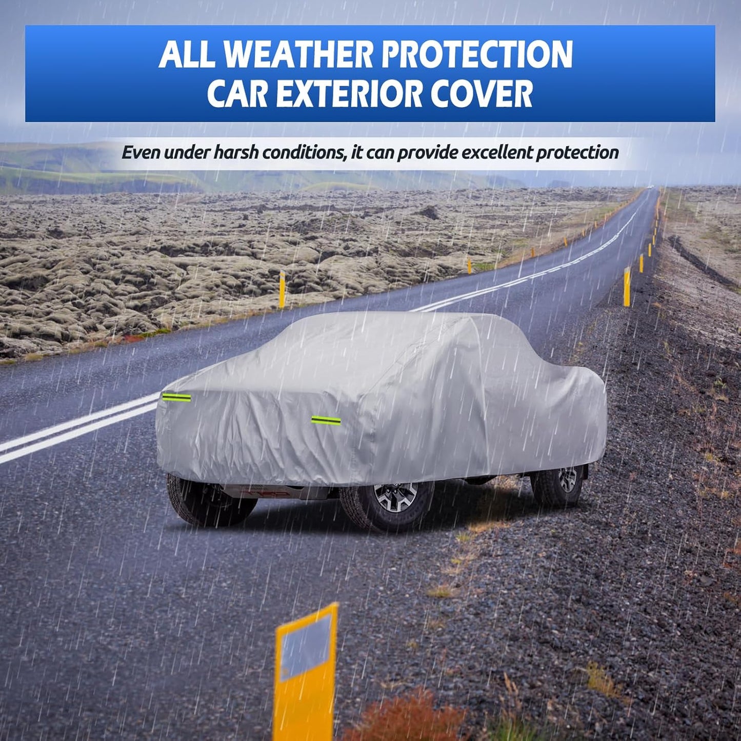 6 Layers Car Cover Waterproof All Weather for Automobiles, Size A3 with Zipper Cotton Fit for Toyota Camry, Honda Accord, Ford Mustang, Chevy Camaro/Malibu,Kia Optima/K5 (187-198 inch)