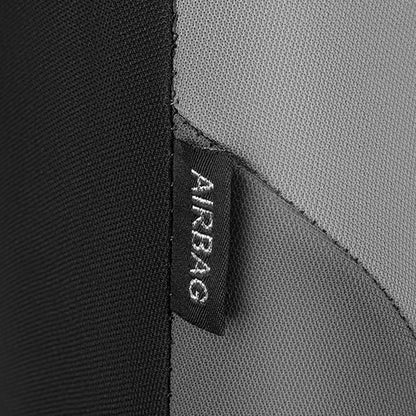 CAR PASS Line Rider Sporty Front Seat Covers,Gray Car Seat Covers Two Front Seats Only, Airbag Compatible,Universal Fit Sedans,Cars,Vans,SUV,Truck(Black and Gray)