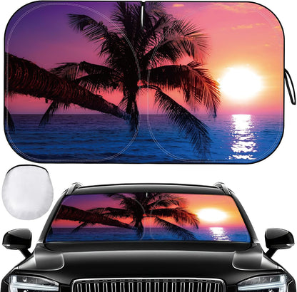 Car Windshield Sun Shade - Foldable Car Sun Shade Windshield for Front Window, Reflector Sunshade Offers Ultimate Protection for Cars Interior (55.2 x 31.5 in)